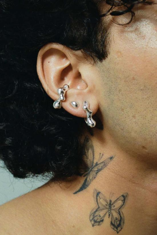  패리스 이어링 스털링 실버 파리스 스몰 시프 후프 - FARIS