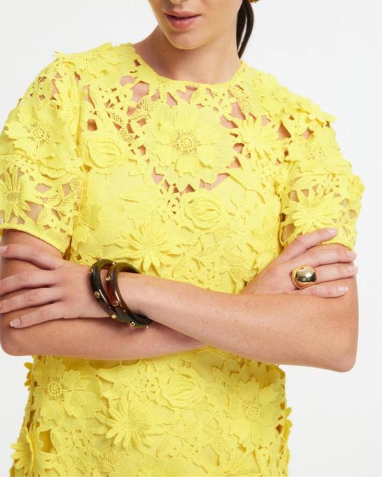  레오 린 숏 원피스 매기 레이스 미니 드레스 선샤인 - LEO LIN