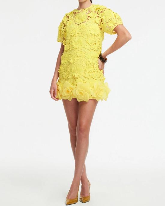  레오 린 숏 원피스 매기 레이스 미니 드레스 선샤인 - LEO LIN