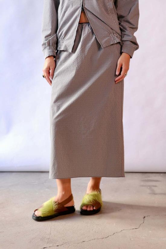  티비 롱 스커트 테크 깅엄 슬립 스커트