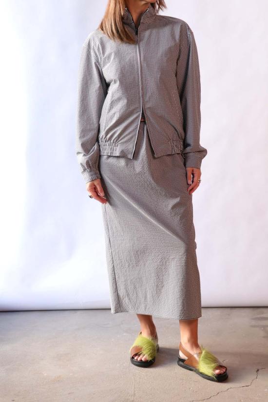  티비 롱 스커트 테크 깅엄 슬립 스커트 - TIBI