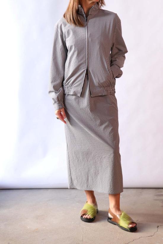  티비 롱 스커트 테크 깅엄 슬립 스커트 - TIBI