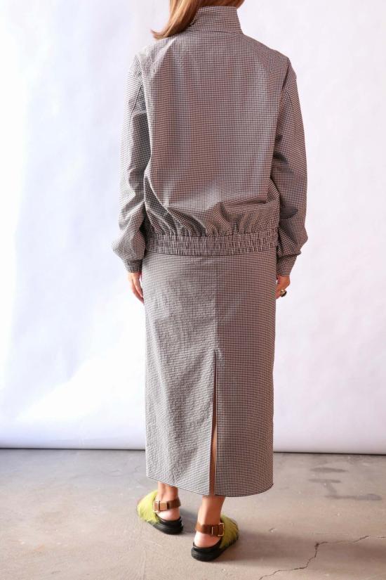  티비 롱 스커트 테크 깅엄 슬립 스커트 - TIBI