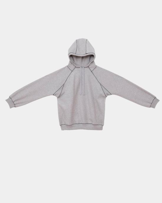  베이스레인지 후드 티셔츠 PUFOH RCF AU25 GREY MELANGE DOM