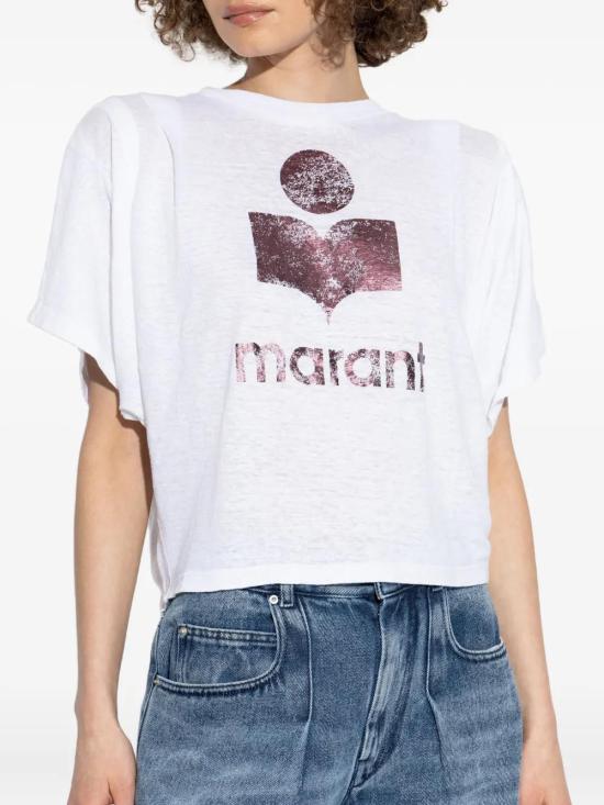 25FW 이자벨마랑 반팔 티셔츠 TS0048FAA1N10EWHPM WHITE PLUM DOM - ISABEL MARANT