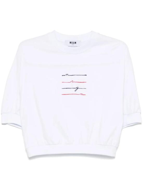 25SS 엠에스지엠 반팔 티셔츠 3841MDM8225700201 WHITE DOM