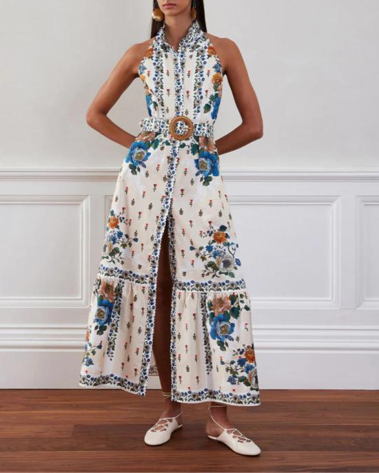  보르고 드 노르 롱 원피스 보르고 데 노르 비바 드레스 매지컬 블라썸 크림 - BORGO DE NOR