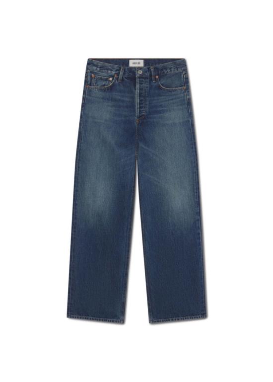  에이골디 데님 팬츠 아골드 렌 진 하이라이즈 와이드 레그 32인치 청바지 - AGOLDE