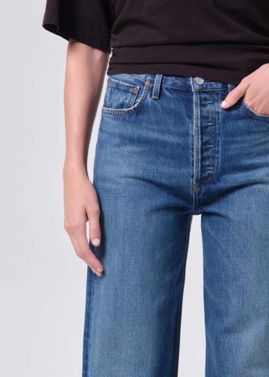  에이골디 데님 팬츠 아골드 렌 진 하이라이즈 와이드 레그 32인치 청바지 - AGOLDE