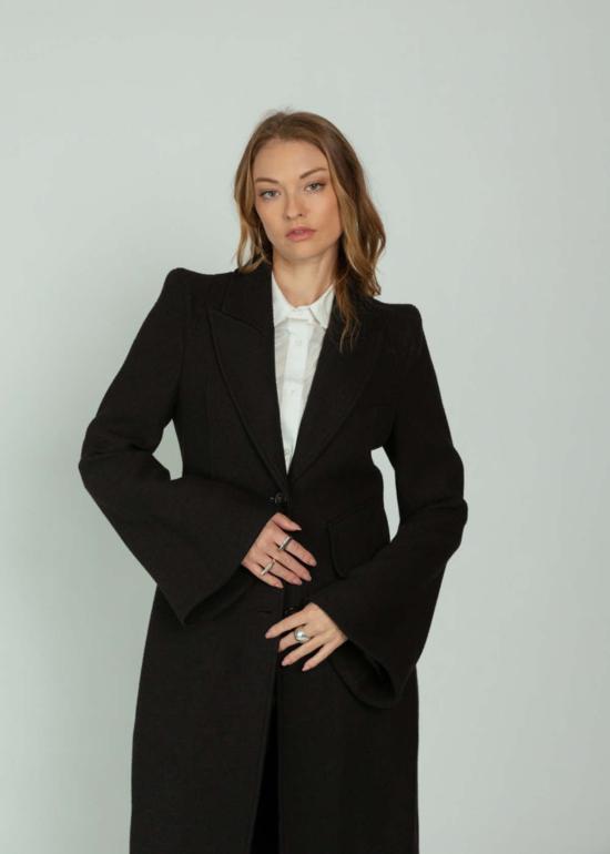  Smythe 코트 스마이스 파고다 트럼펫 슬리브  블랙 - OTHER BRANDS