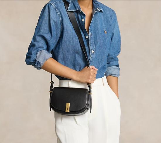 26SS 랄프 로렌 폴로 ID 레더 새들백 랄프 로렌 428891391001 BLACK - RALPH LAUREN