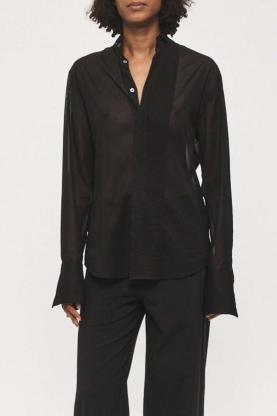  6397 셔츠 마이크로 플리츠 포멀 셔츠 블랙