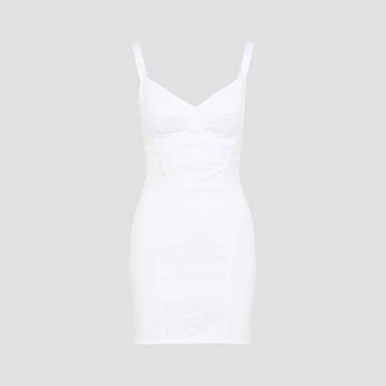 26SS 돌체앤가바나 숏 원피스 F63G8T GDCLQ W0800 BIANCO OTTICO - DOLCE & GABBANA