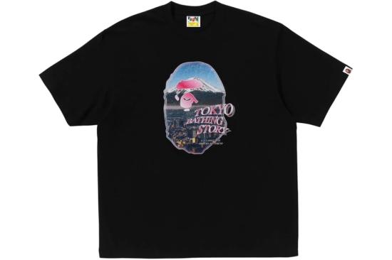  베이프 반팔 티셔츠 001TEL301336M BLK DOM