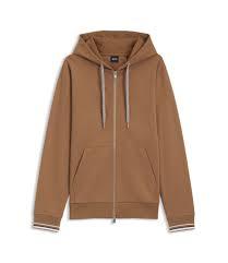 25FW 휴고보스 패턴 드로코드 코튼 블렌드 집업 후디 50543427260 BEIGE DOM