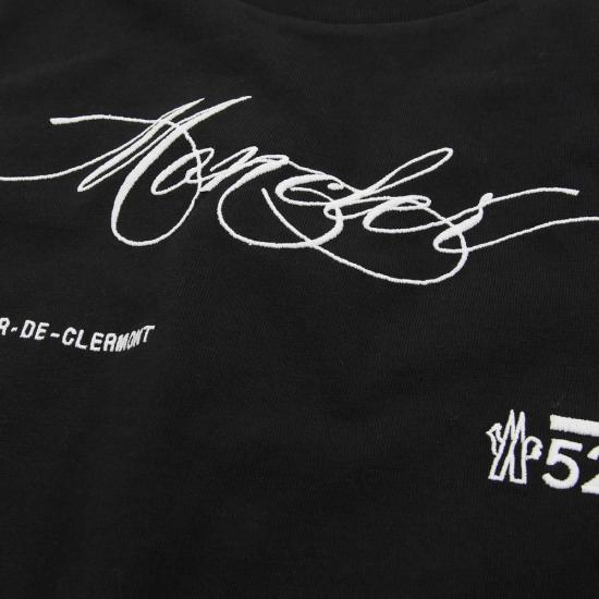 25FW 몽클레어 스크립트 로고 면 티셔츠 8C0001289AUG998 BLACK DOM - MONCLER