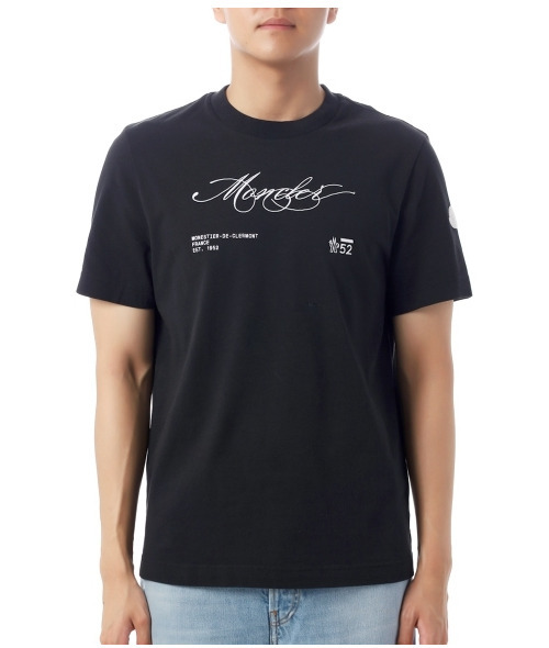 25FW 몽클레어 반팔 티셔츠 8C0001289AUG998 BLACK DOM