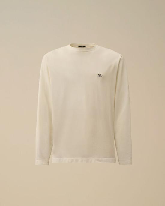 25SS 씨피 컴퍼니 긴팔 티셔츠 18CMTS131A006263G103 GAUZE WHITE DOM