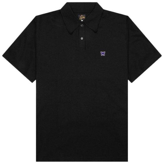  니들스 폴리 피케 숏슬리브 폴로 셔츠 QV352 BLACK DOM