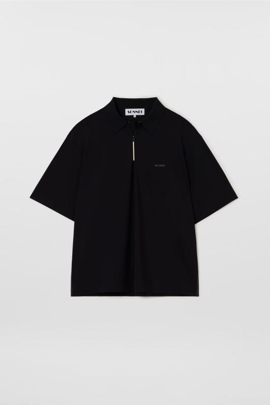  써네이 폴로 티셔츠 RTWXTOP007 NYL072 001 BLACK DOM