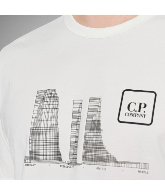 25SS 씨피 컴퍼니 반팔 티셔츠 18CLTS048A 006370W 103 GAUZE WHITE DOM - C.P. COMPANY