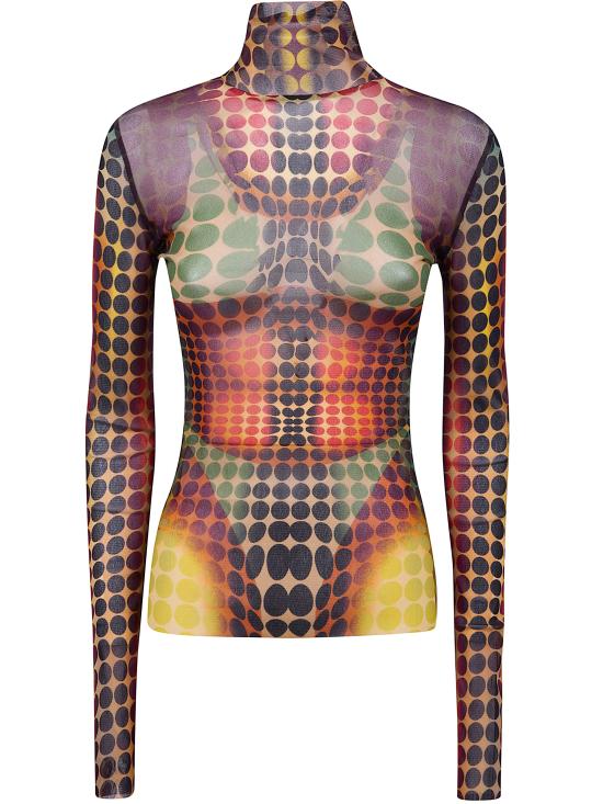 26SS 장 폴 고티에 긴팔 티셔츠 26 01 W TO445 M018P 155060 ORANGE BLUE BROWN