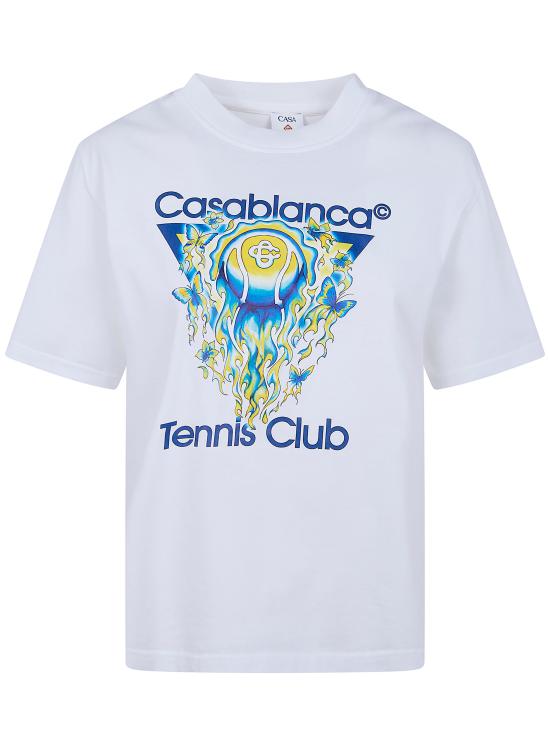 26SS 카사블랑카 반팔 티셔츠 W SP26 JTS 046 02 TENNIS CLUB WHITE - CASABLANCA