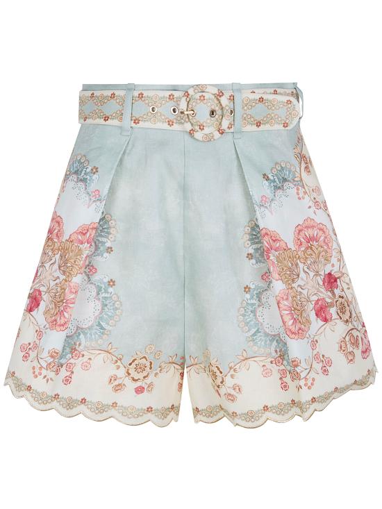 26SS 짐머만 숏팬츠 4558ARS263 WPFM WALLPAPER FLORAL MINT - ZIMMERMANN