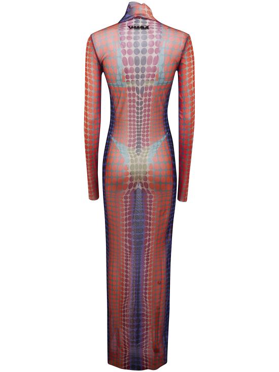 26SS 장 폴 고티에 롱 원피스 26 01 W DR131 M018P 271540 PURPLE ORANGE GREEN - JEAN PAUL GAULTIER