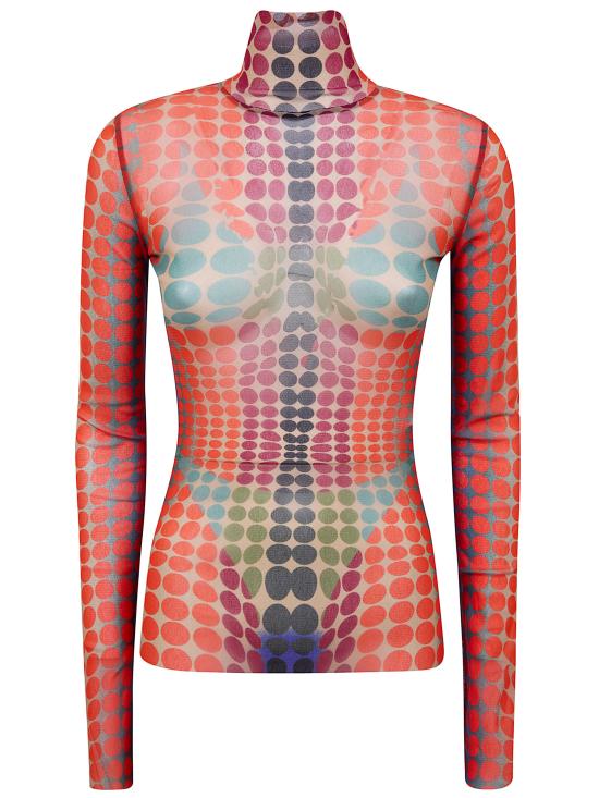 26SS 장 폴 고티에 긴팔 티셔츠 26 01 W TO445 M018P 271540 PURPLE ORANGE GREEN