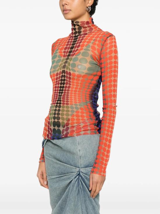 26SS 장 폴 고티에 긴팔 티셔츠 26 01 W TO445 M018P 271540 PURPLE ORANGE GREEN - JEAN PAUL GAULTIER