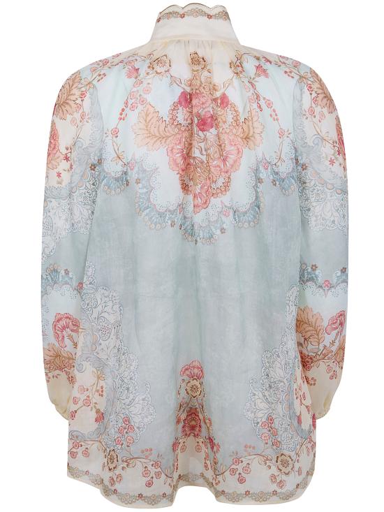 26SS 짐머만 블라우스 4273TRS263 WPFM WALLPAPER FLORAL MINT - ZIMMERMANN