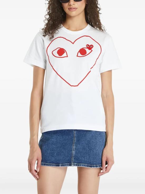 25FW 꼼데가르송 반팔 티셔츠 AX T100 0511 WHITE - COMME DES GARCONS