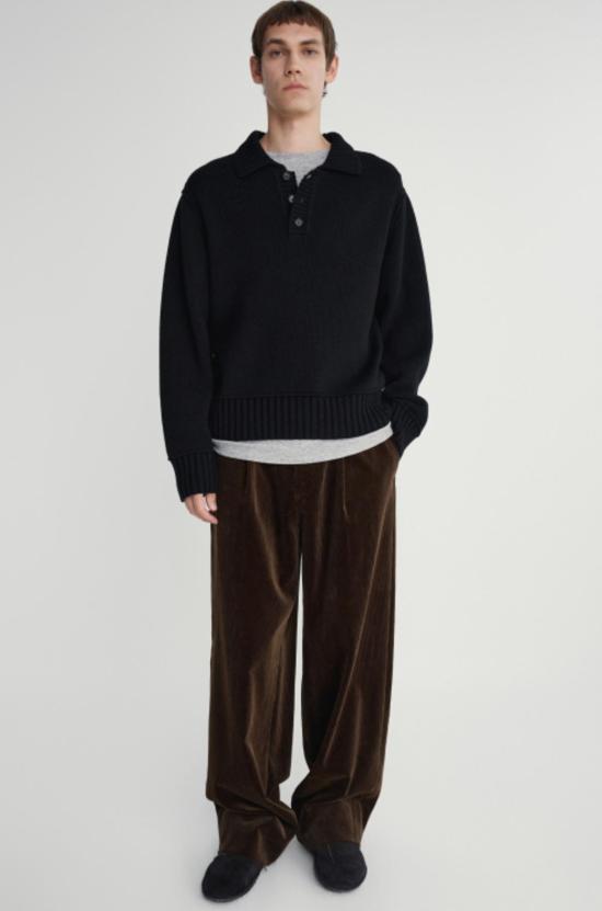  포터리 스트레이트 팬츠 코듀로이 원 플리츠 와이드 - POTTERY