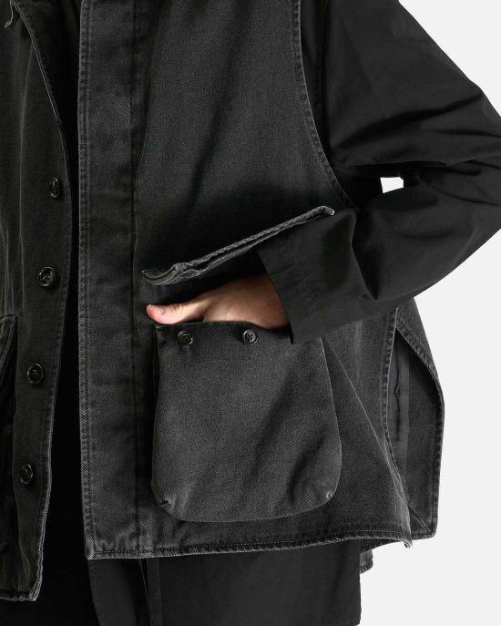  앤 드뮐미스터 데님 자켓 Ann Demeulemeester Vilken 민소매 카고 오버셔츠 - ANN DEMEULEMEESTER