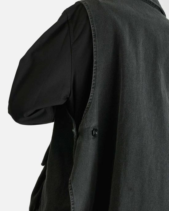  앤 드뮐미스터 데님 자켓 Ann Demeulemeester Vilken 민소매 카고 오버셔츠 - ANN DEMEULEMEESTER