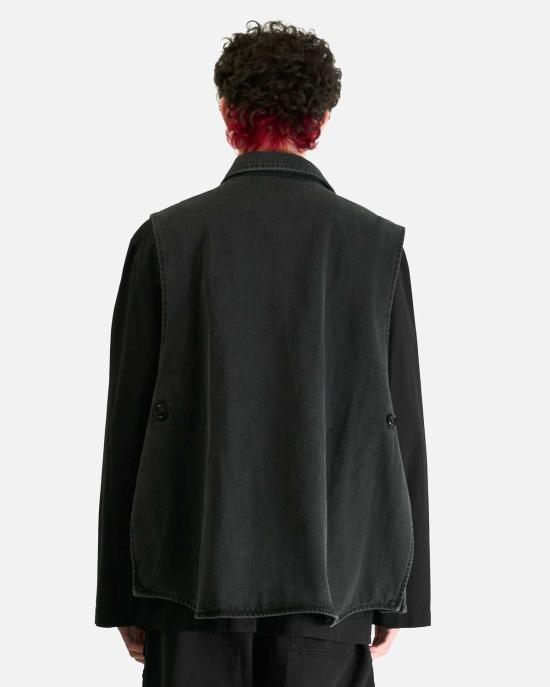  앤 드뮐미스터 데님 자켓 Ann Demeulemeester Vilken 민소매 카고 오버셔츠 - ANN DEMEULEMEESTER