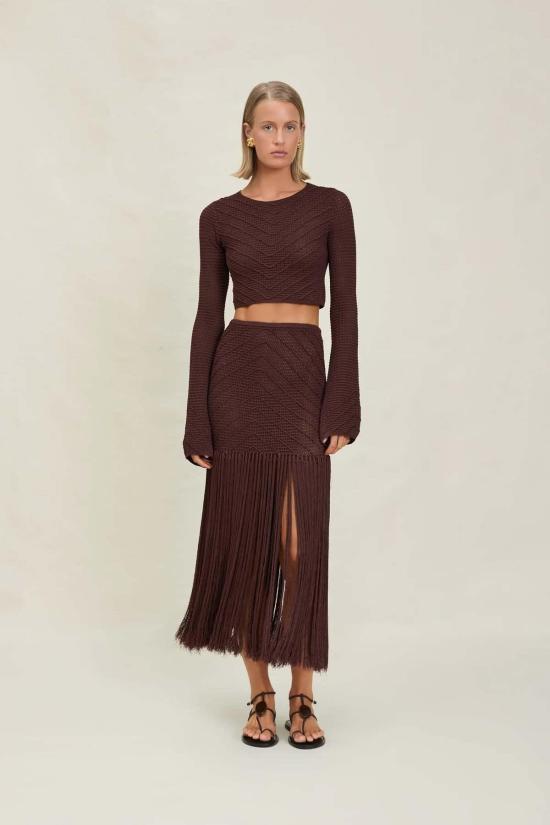  데본 윈저 블라우스 에린 탑 마호가니