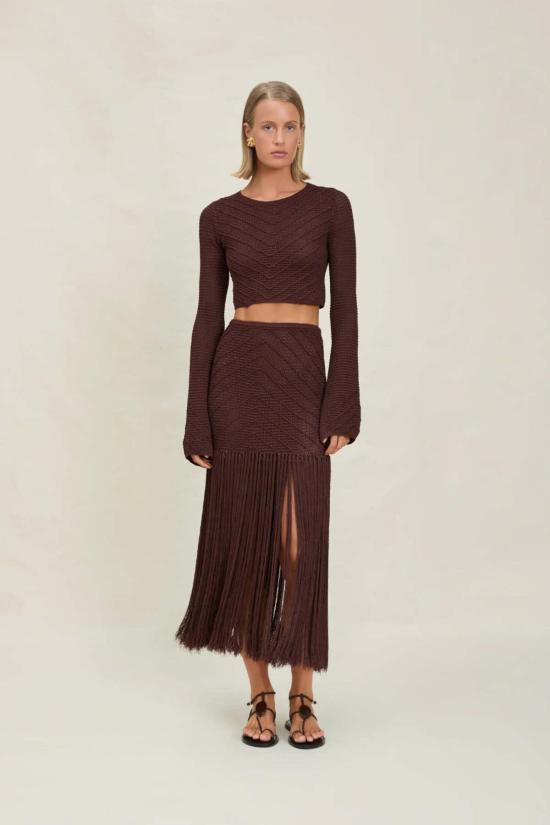  데본 윈저 롱 스커트 엔다  마호가니