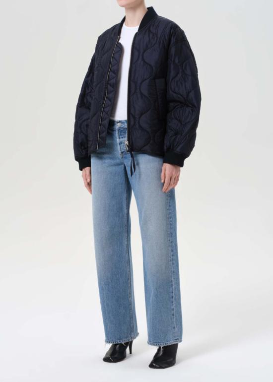  에이골디 봄버 자켓 아골데 이슬라 퀼팅 재킷 잉크 - AGOLDE