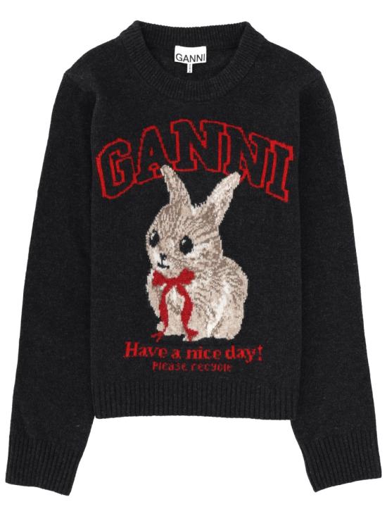 26SS 가니 그래픽 울 니트 A1070047 252 CHARCOAL