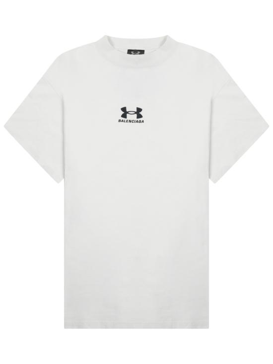 26FW 발렌시아가 x 언더아머 오버사이즈 핏 티셔츠 787349 TRVB79081 WHITE