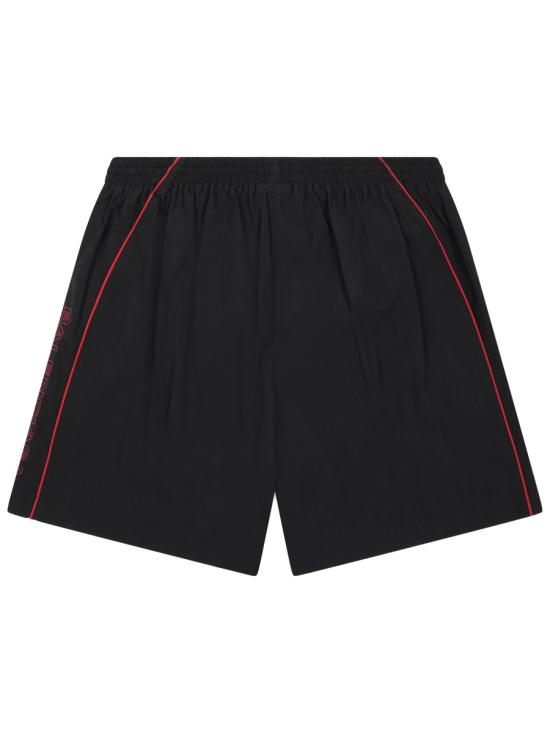 26SS 발렌시아가 로고 자수 쇼츠 814568 TRO321000 BLACK - BALENCIAGA