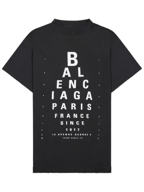 26FW 발렌시아가 옵틱컬 오버사이즈 티셔츠 811688 TRVU69034 BLACK