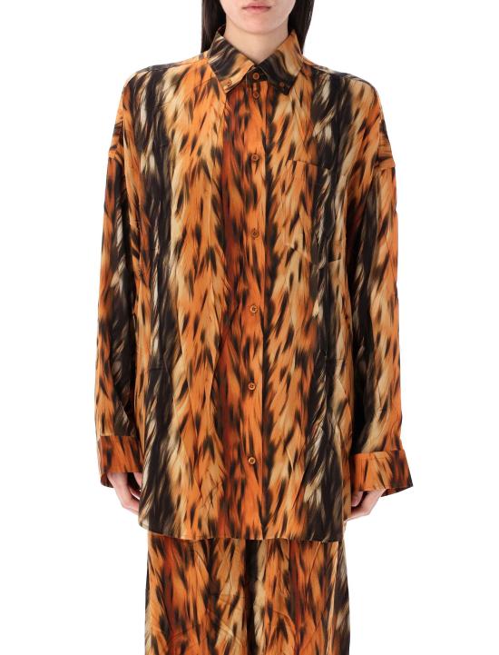 26SS 발렌시아가 블라우스 814121 TRLD52135 BROWN