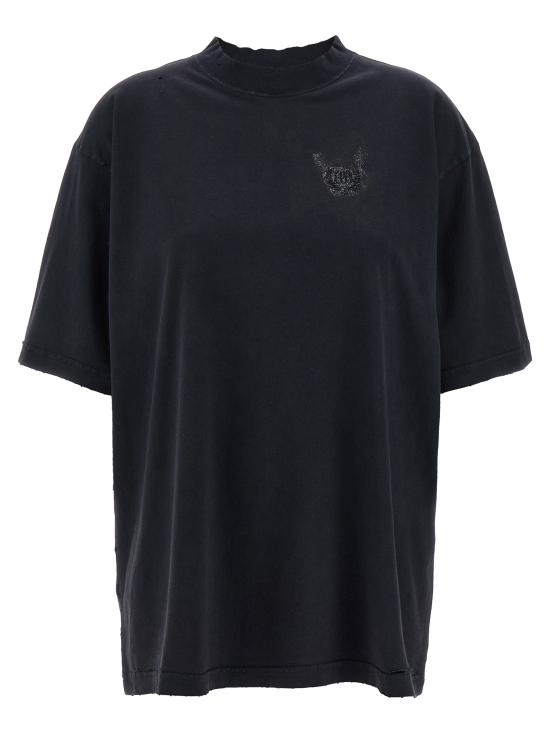 26SS 발렌시아가 반팔 티셔츠 764235 TSVD51041 BLACK