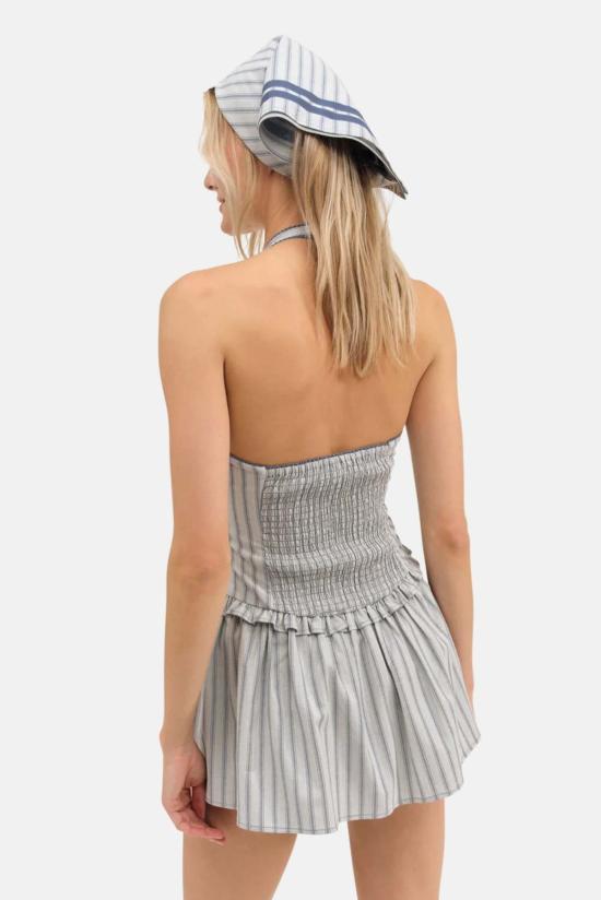  포러브앤레몬스 숏 원피스 포 러브 앤 레몬스 재니스 홀터 미니 드레스 블루 - FOR LOVE & LEMONS