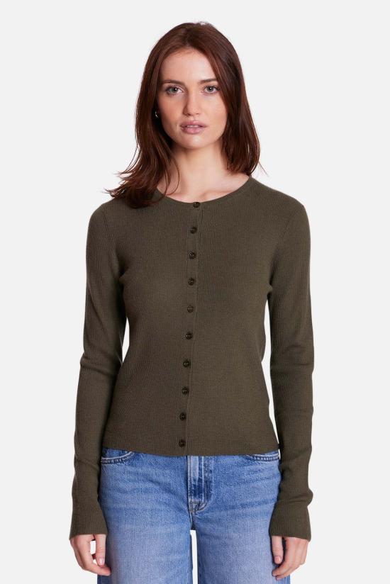  더 타일 클럽 가디건 타일 클럽 실비아 카디건 아미 그린