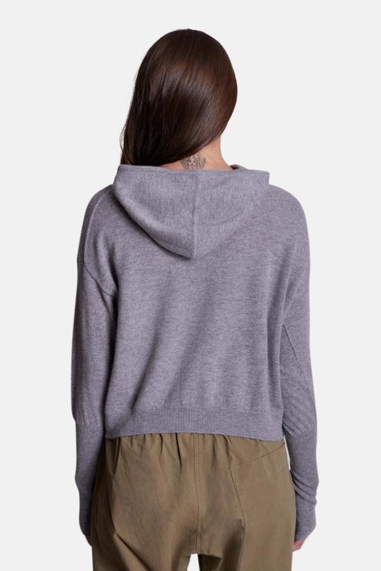  더 타일 클럽 가디건 타일 클럽 에이미 캐시미어 지퍼 후드 티셔츠 그레이 - THE TILE CLUB