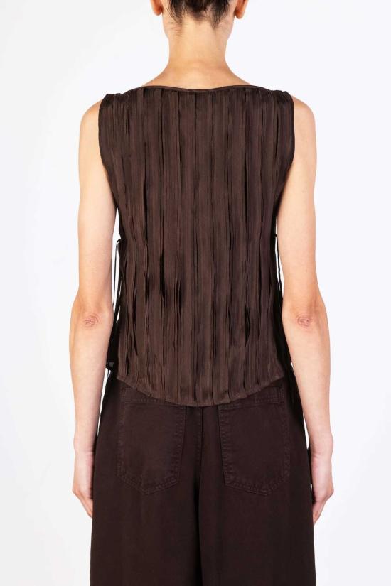  알리지 블라우스 알리시 오리지미 탑 초코 - ALYSI